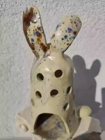 królik ceramiczny lampion