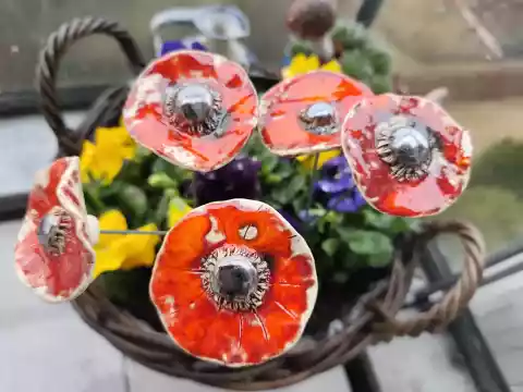 kwiaty ceramiczne 5 szt