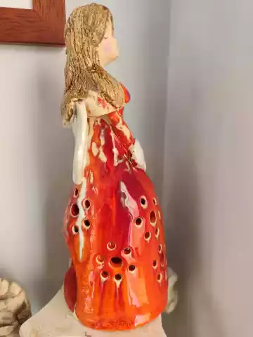 anioł ceramiczne lampion