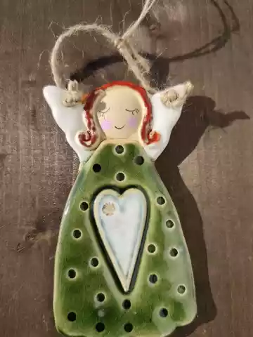 aniołek ceramiczny zawieszka