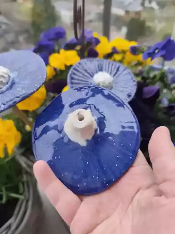 Kwiaty ceramiczne 3szt na drewnianych kijkach