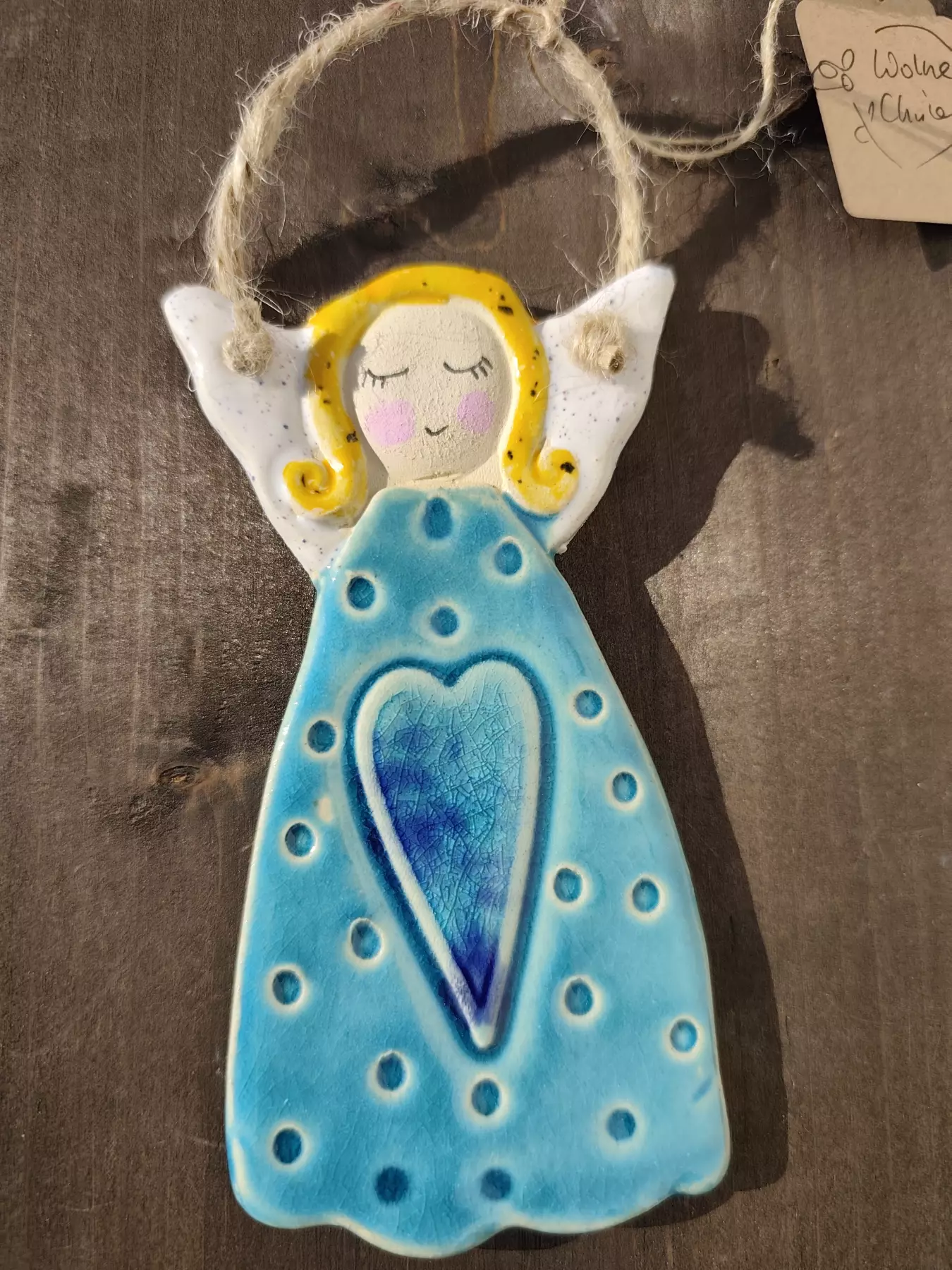 aniołek ceramiczny zawieszka