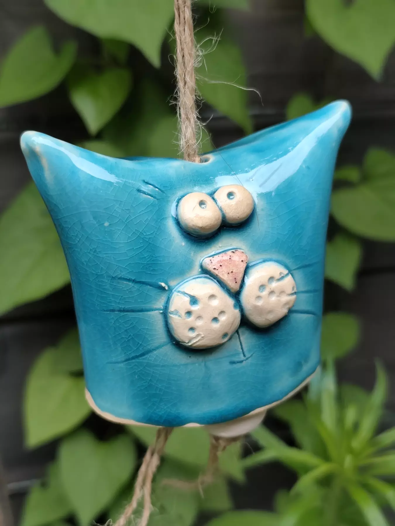dzwonek ceramiczny kot