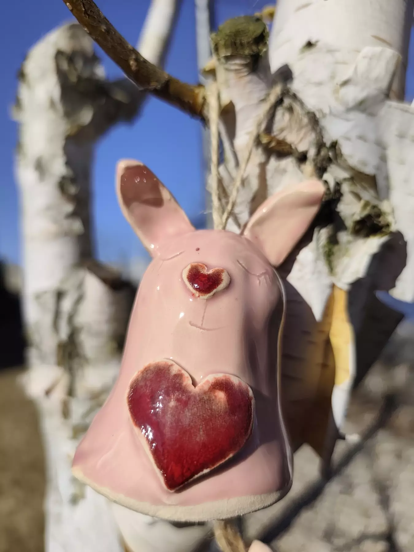 dzwonek zając ceramiczny