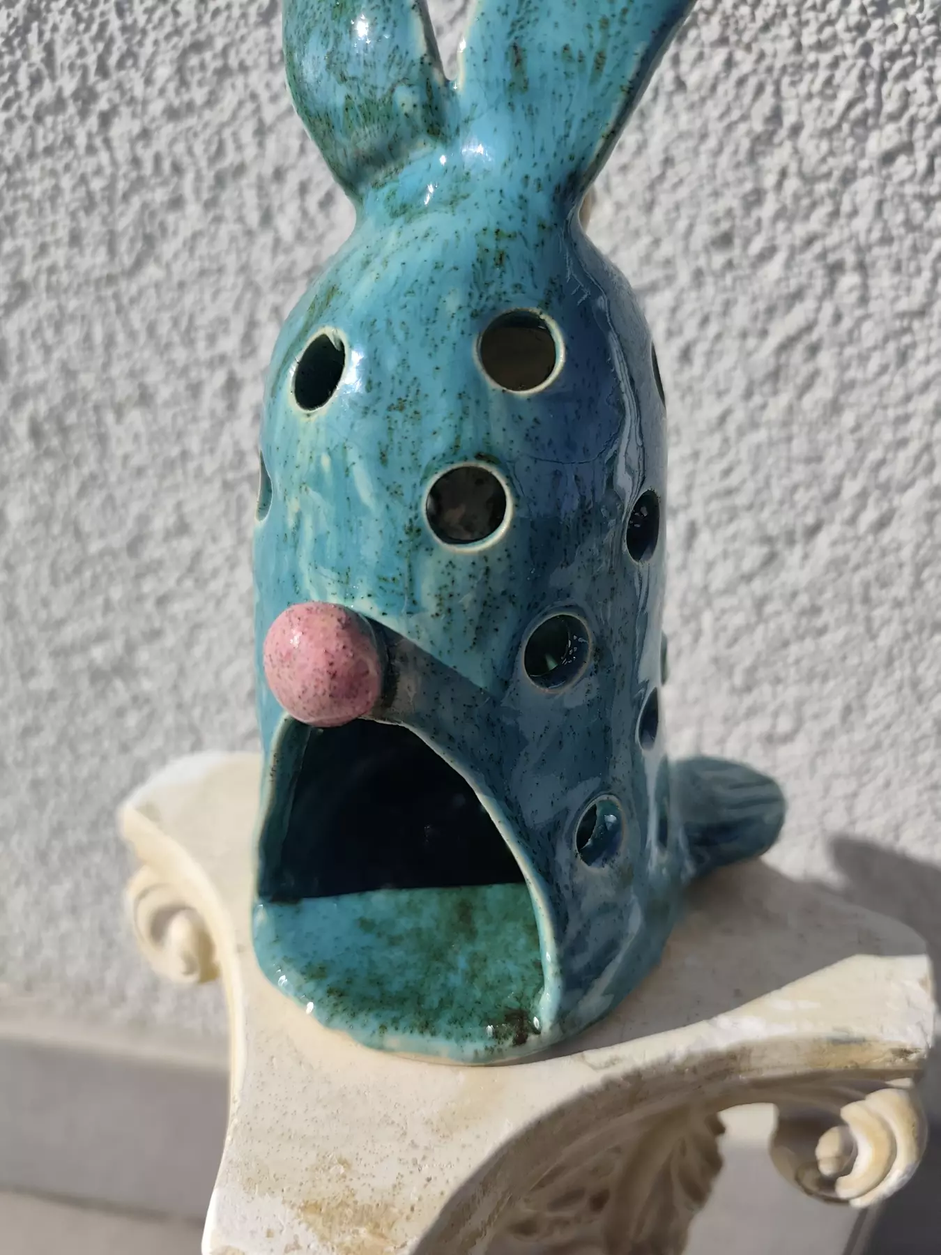 królik ceramiczny lampion