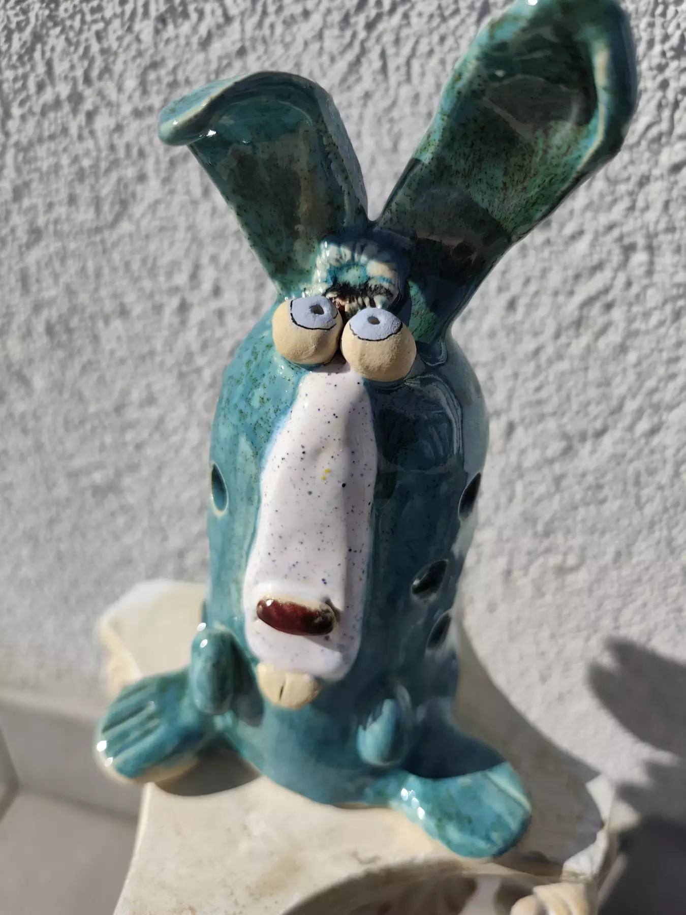 królik ceramiczny lampion