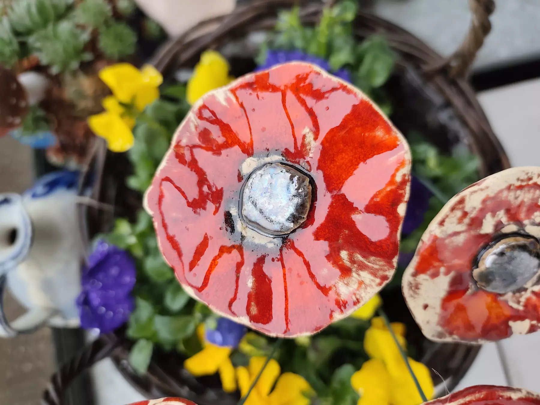 kwiaty ceramiczne 4 szt