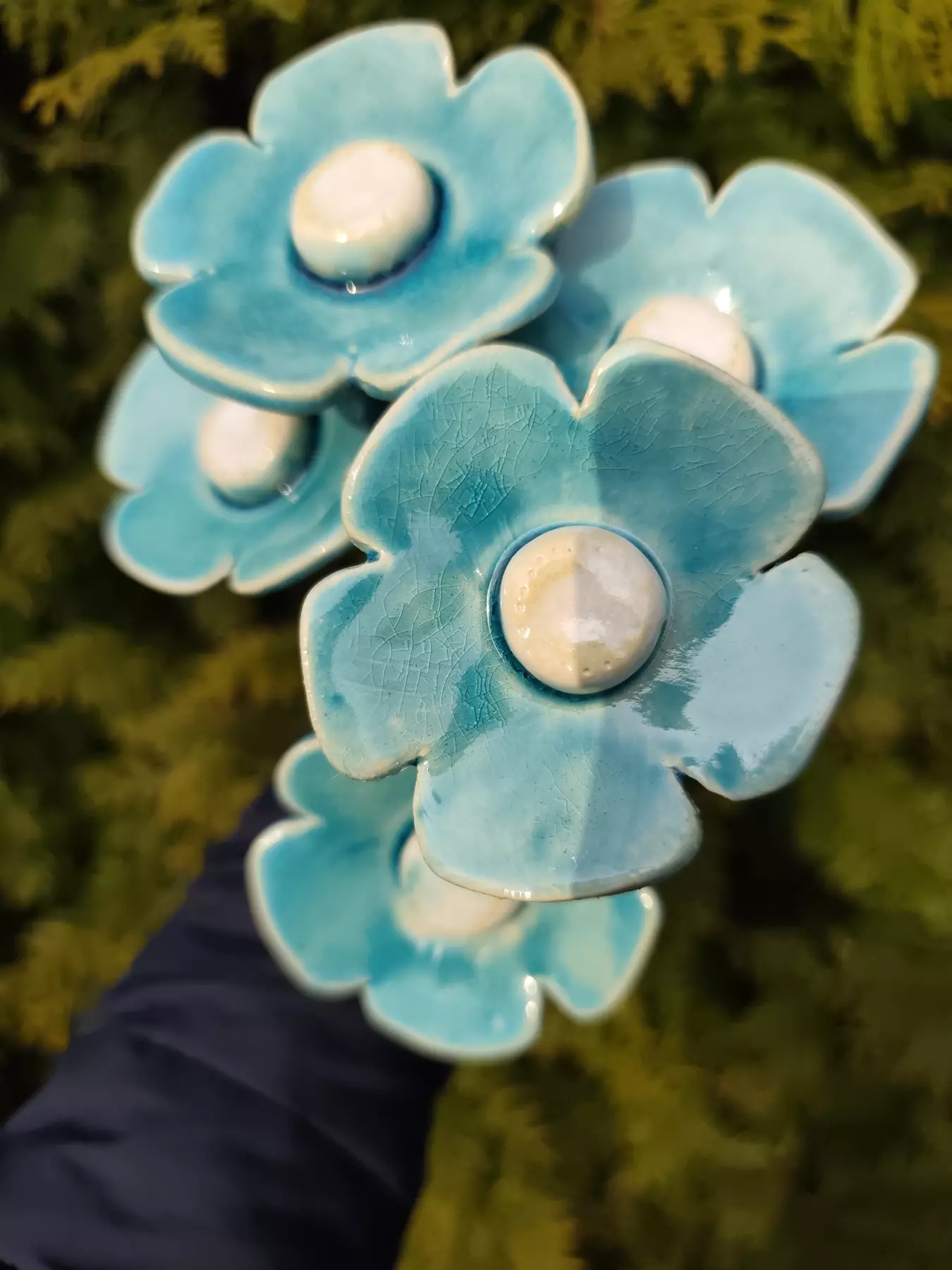 kwiaty ceramiczne 5 szt