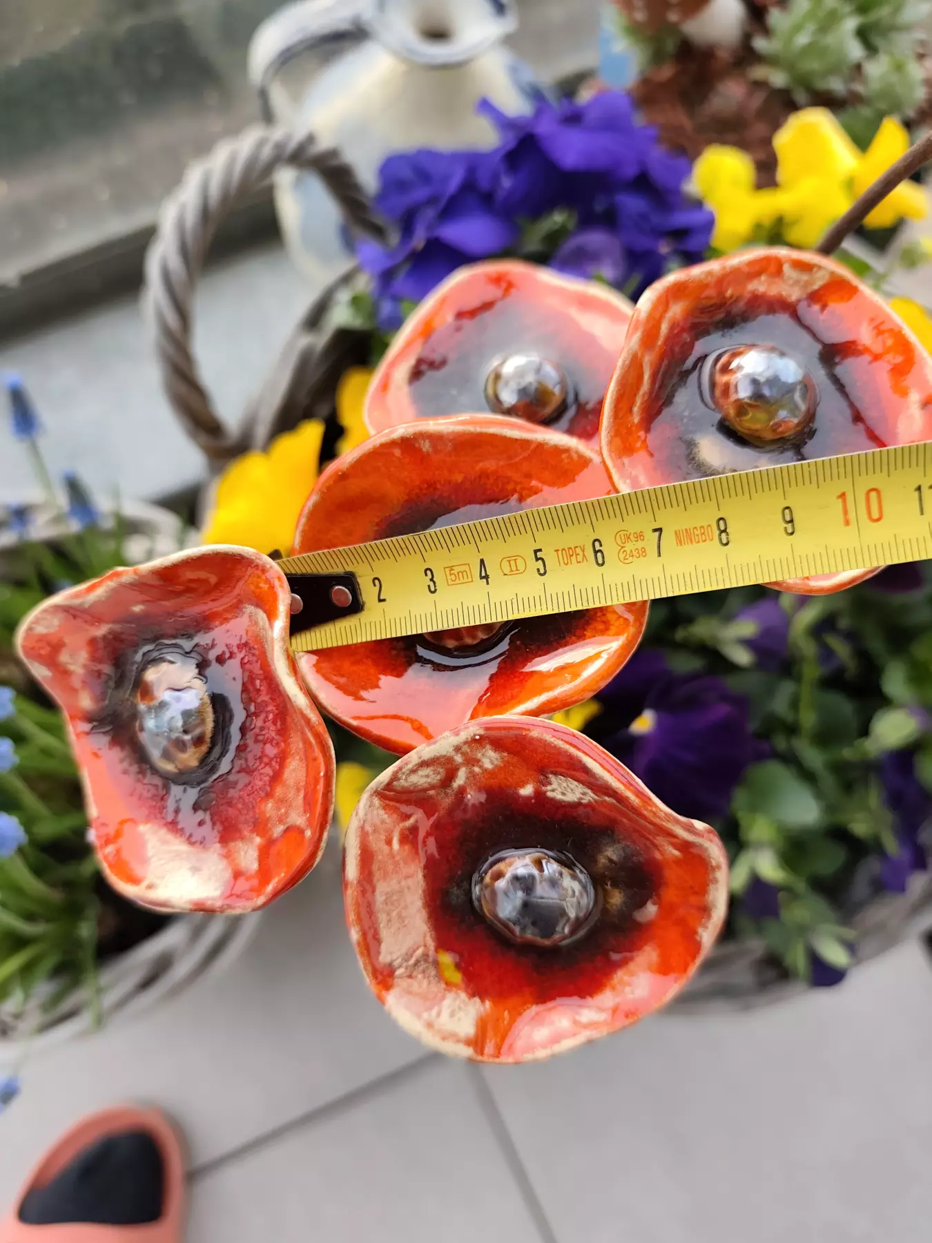 kwiaty ceramiczne 5 szt