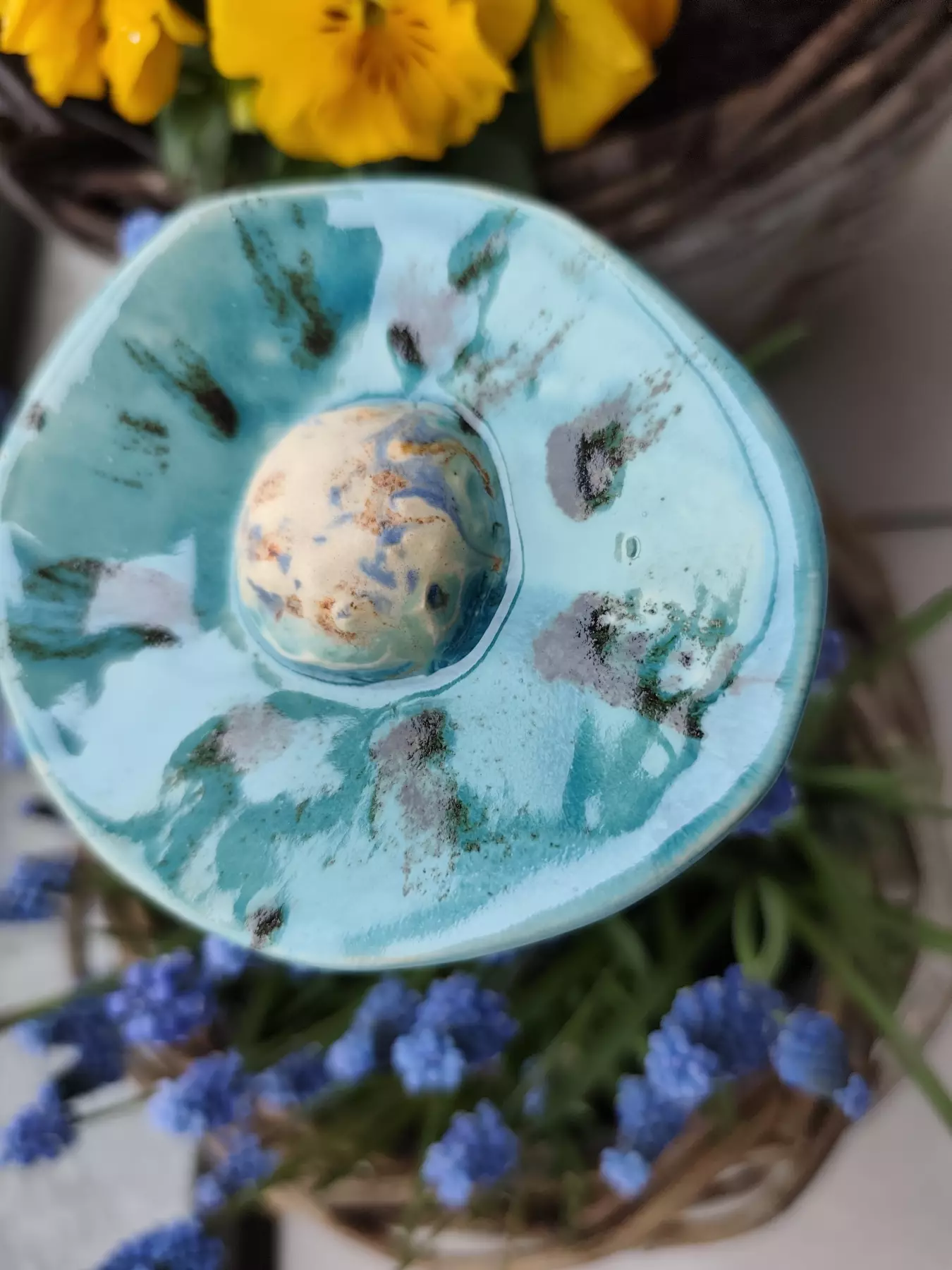 kwiaty ceramiczne na kijku