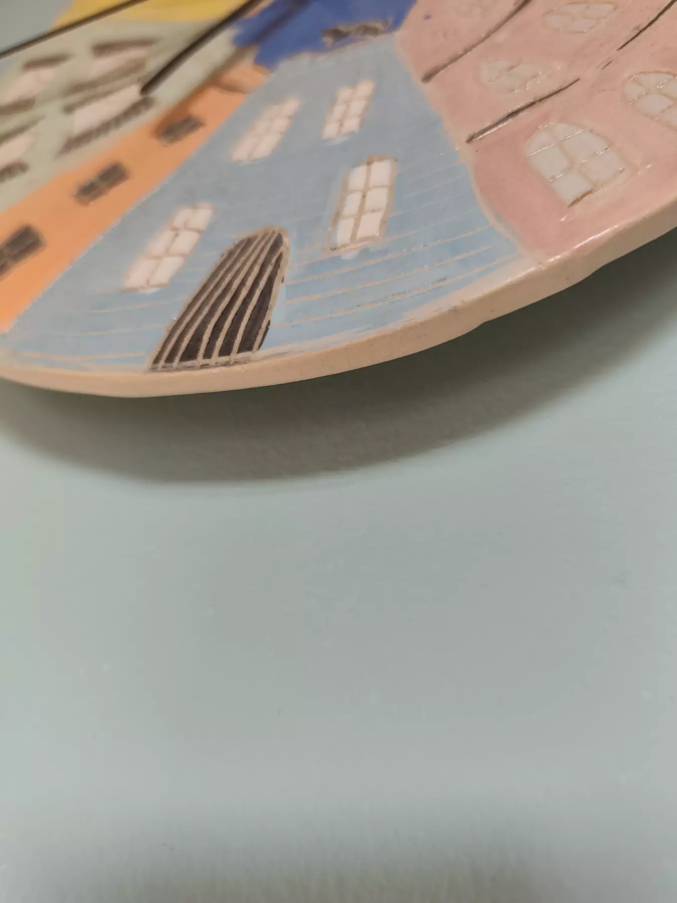 Zegar ceramiczny z domkami