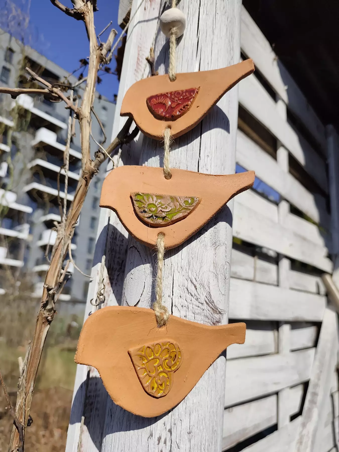 zestaw ptaszków ceramicznych